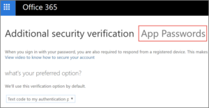 Microsoft app password