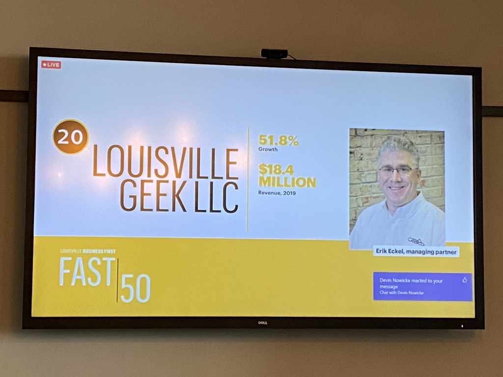 Louisville Geek #20 on Louisville Business First Fast 50