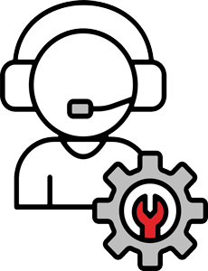 Icon representing 24/7 help desk and user support for managed IT services