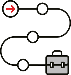 Icon showing strategic IT roadmap for managed IT services near me