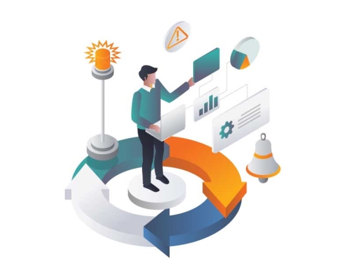 Illustration representing business continuity and disaster recovery planning for protecting Kentucky businesses from extreme weather disruptions
