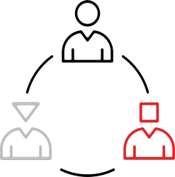 Icon representing accessible website design that supports users with visual, motor, and cognitive impairments