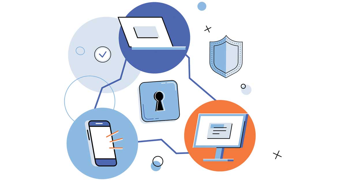 Stylized image of an iPad with a lock icon representing mobile device security risks in the NFL