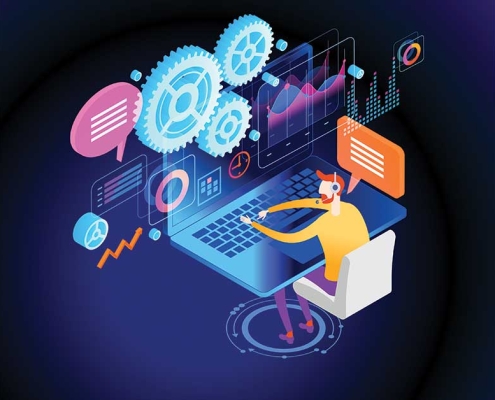 IT support team working overnight to monitor systems and prevent business downtime