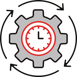 Icon representing business continuity – circular arrow with a checkmark
