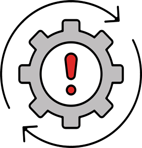 Incident response icon representing rapid action to contain and resolve cybersecurity threats