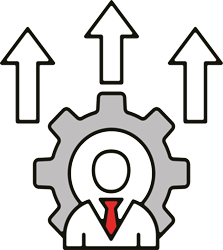 Icon representing reduction of risk from human error through employee security training