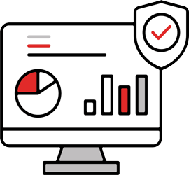 Security dashboard icon representing strategic alignment and proactive threat planning