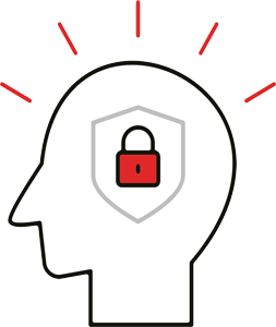 Icon representing security training and cybersecurity awareness for employees