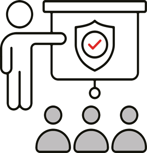 Icon representing security awareness training programs and employee education