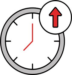 Uptime icon representing continuous business operations and system availability