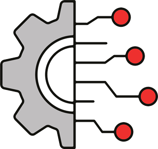 Icon showing AI integration with business tools like email, spreadsheets, and documents