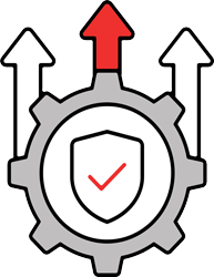 Icon representing secure and compliant automation with built-in controls and audit-ready governance