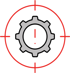 Icon representing attack surface management and cyber threat detection for IT security solutions