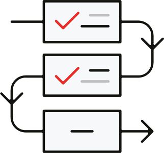 Icon representing compliance processes and formal change management workflows