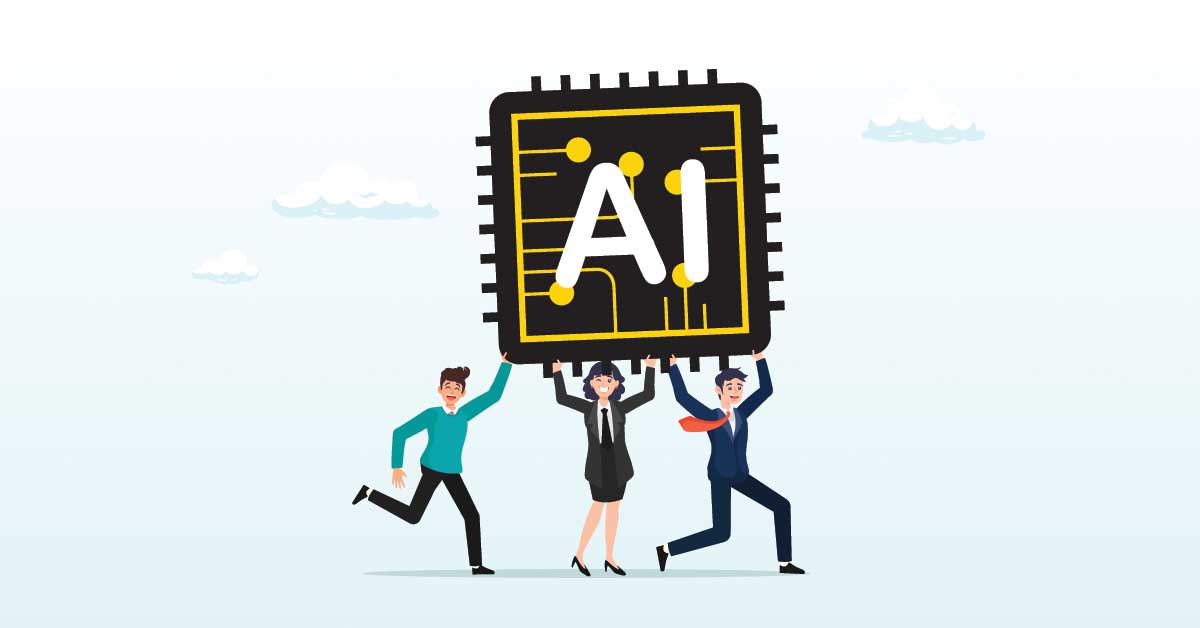 Business professionals embracing AI adoption to drive innovation, efficiency, and workplace success