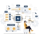 Illustration of AI neural network and servers symbolizing GPT-5 onboarding and IT environment readiness with Louisville Geek