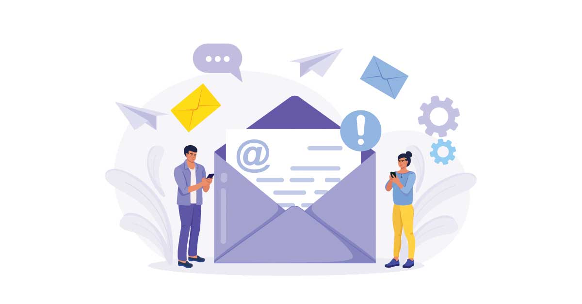 Business professionals using smartphones to send and receive email messages, representing iPhone and Microsoft 365 syncing issues