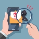 Phishing email attack illustration showing hacker stealing private data from smartphone for cybersecurity awareness