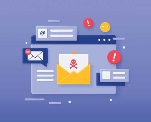 illustration of a malicious email representing phishing threats in cloud-based email systems