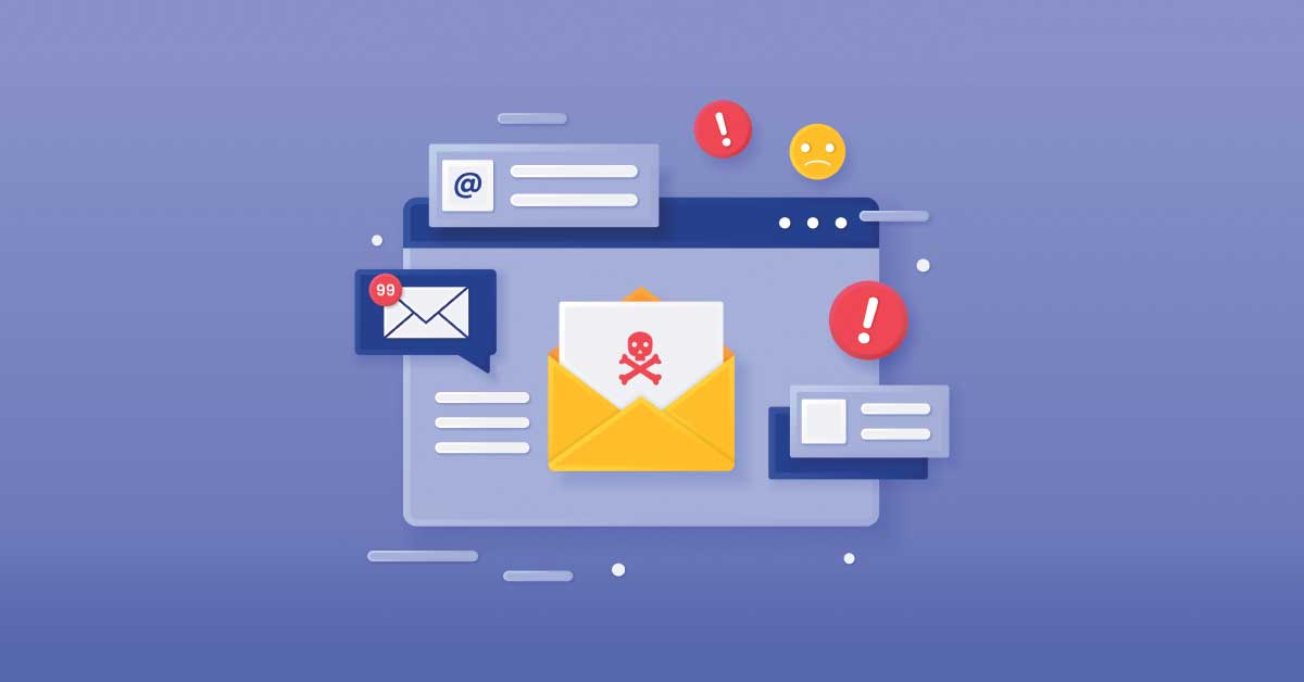 illustration of a malicious email representing phishing threats in cloud-based email systems