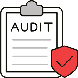 Icon showing a checklist and lock symbolizing a clear roadmap for closing security gaps and achieving compliance readiness