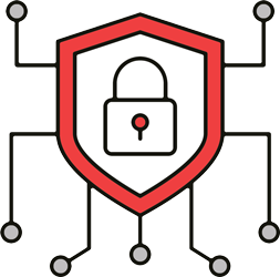 Icon showing interlocking shields symbolizing alignment of security tools and policies for consistent protection