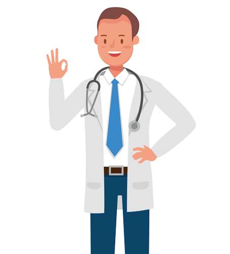 Illustration of a doctor representing an ideal customer fit for a Cybersecurity Ecosystem Assessment, symbolizing compliance and data protection needs in healthcare