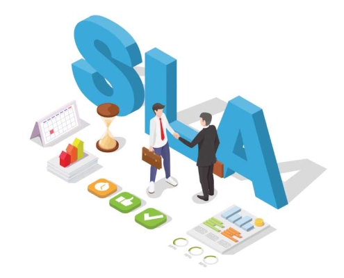 Service Level Agreement (SLA) response times table for Managed Service Provider priorities: Critical, Elevated, and Standard.
