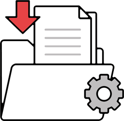 Icon showing complete IT documentation for new client onboarding