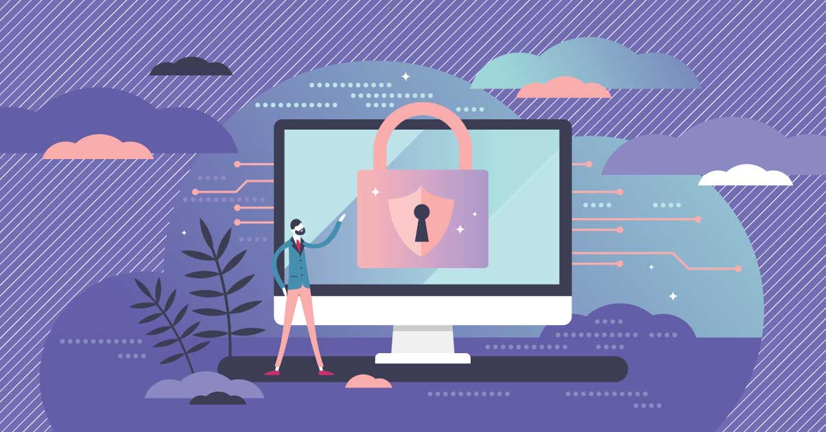 Conceptual image showing evaluation of IT security partners for a business