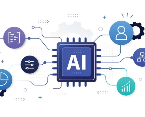 Artificial intelligence platform connecting business data, automation, analytics, governance, and digital workflows to support strategic AI decision-making
