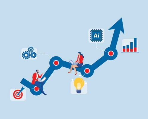 Business team developing an AI readiness and adoption strategy