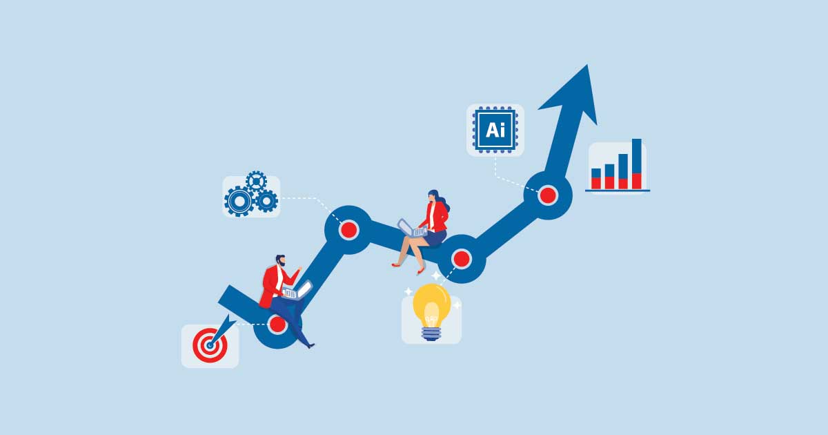 Business team developing an AI readiness and adoption strategy